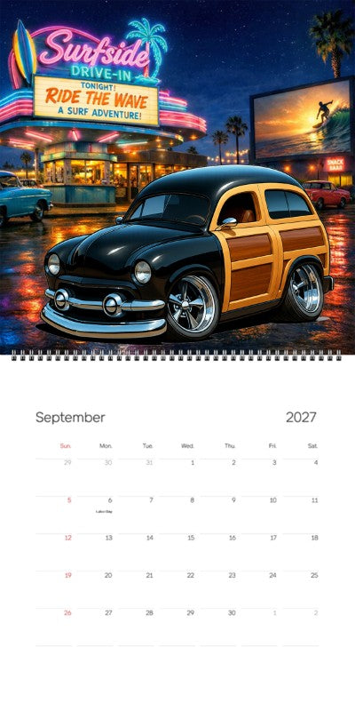 2027 Woodie Neon Calendar WDNROD-CA