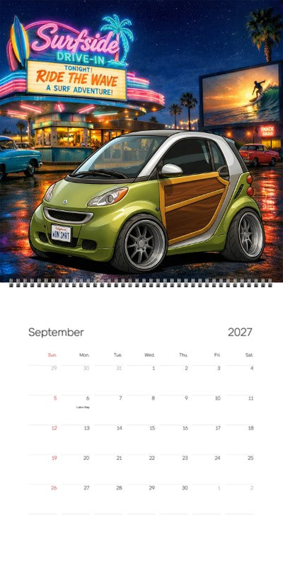 2027 Woodie Neon Calendar WDNSMRT-CA
