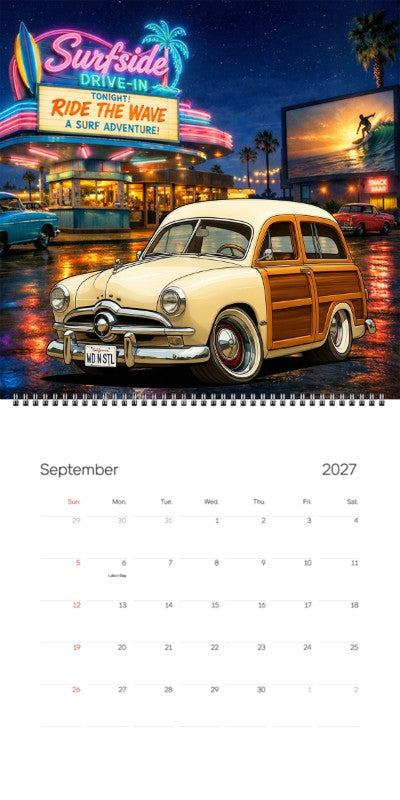 2027 Woodie Neon Calendar WDNSTL-CA