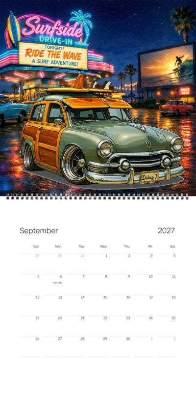 2027 Woodie Neon Calendar WDY51-CA