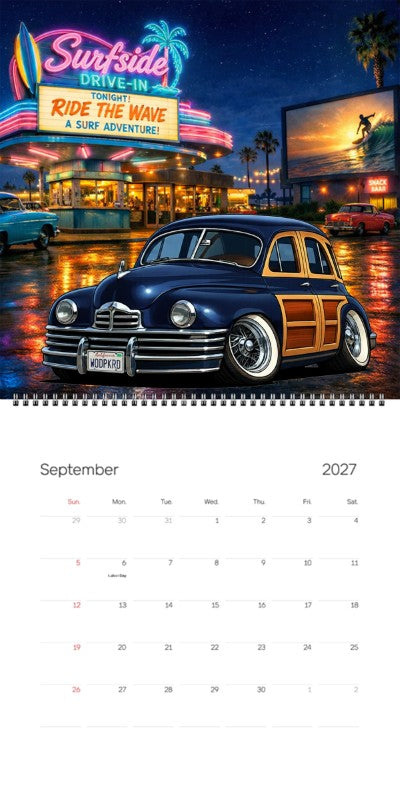 2027 Woodie Neon Calendar WODPKRD-CA