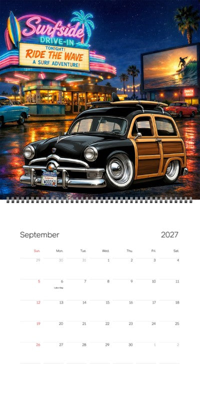2027 Woodie Neon Calendar WOOD50-CA