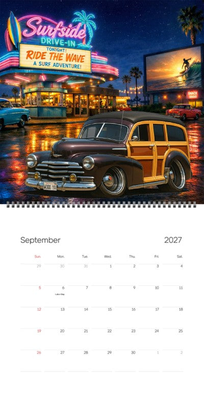 2027 Woodie Neon Calendar WOODYA-CA