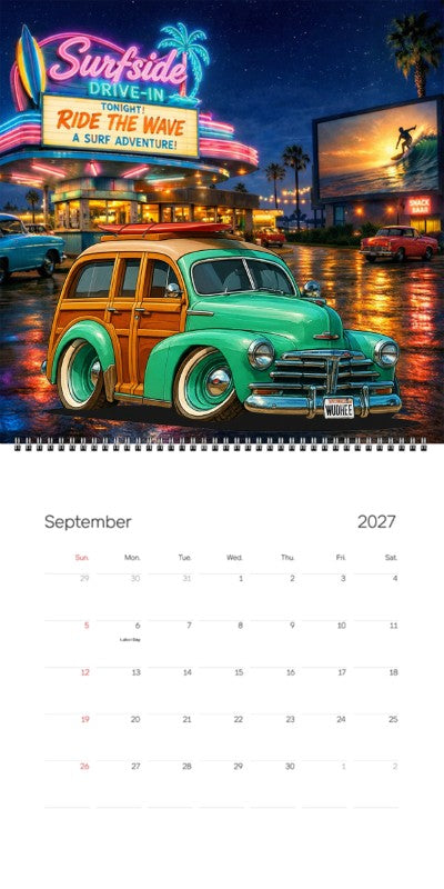 2027 Woodie Neon Calendar WUDHEE-CA