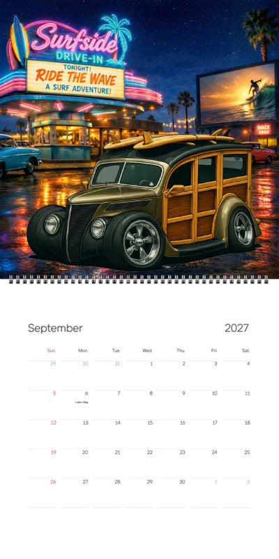 2027 Woodie Neon Calendar WUDN37-CA