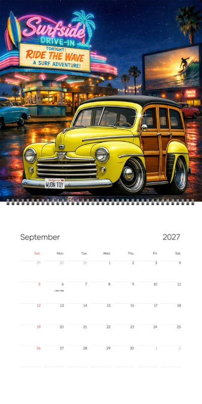 2027 Woodie Neon Calendar WUDNTOY-CA