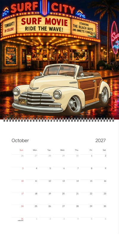 2027 Woodie Neon Calendar 1248WUD-CA