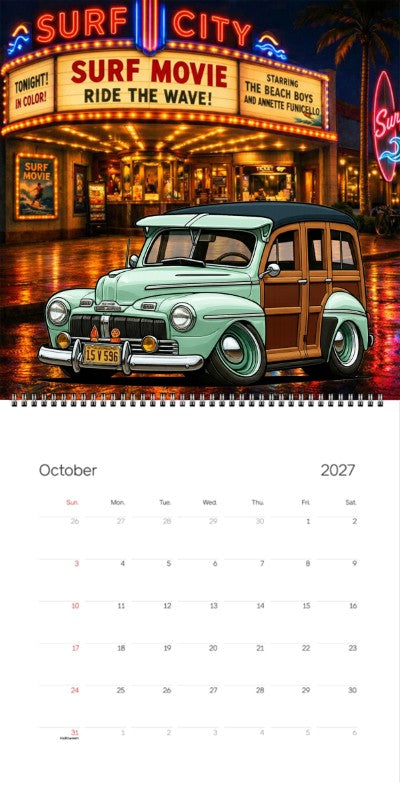 2027 Woodie Neon Calendar 15V596-CA