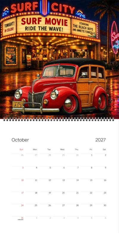 2027 Woodie Neon Calendar 1A1757-CA