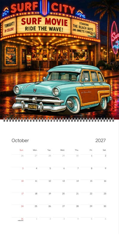 2027 Woodie Neon Calendar 1H52466-CA