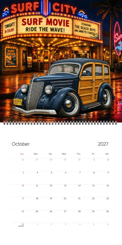 2027 Woodie Neon Calendar 1S3773-CA