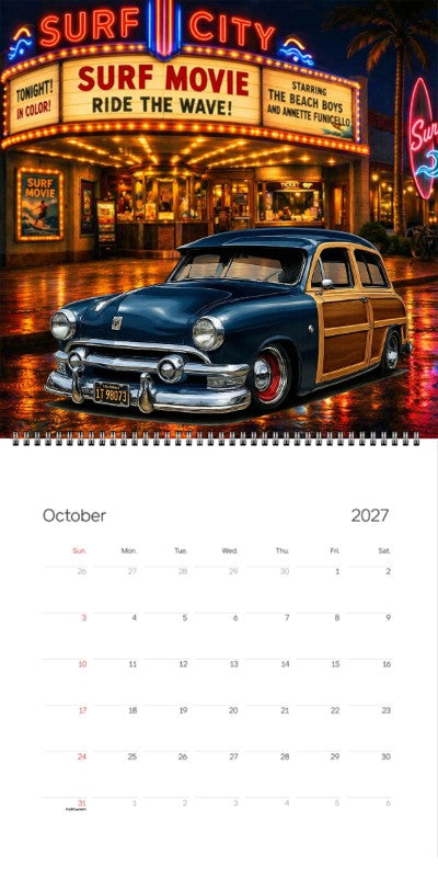 2027 Woodie Neon Calendar 1T98073-CA