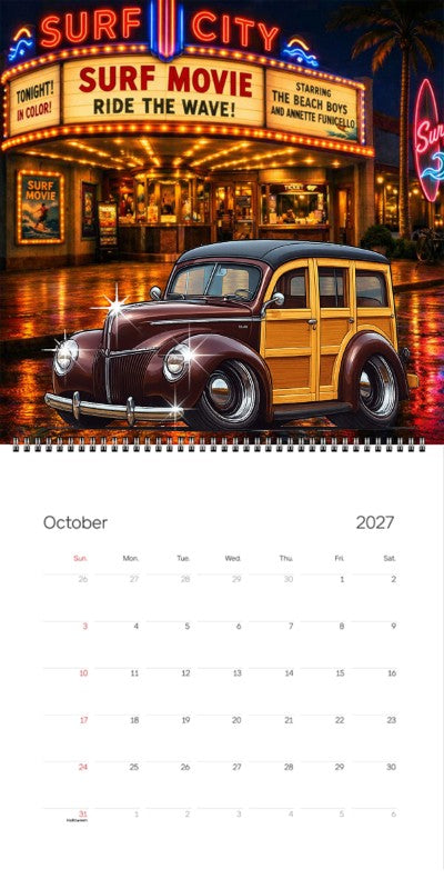 2027 Woodie Neon Calendar 200005-XX