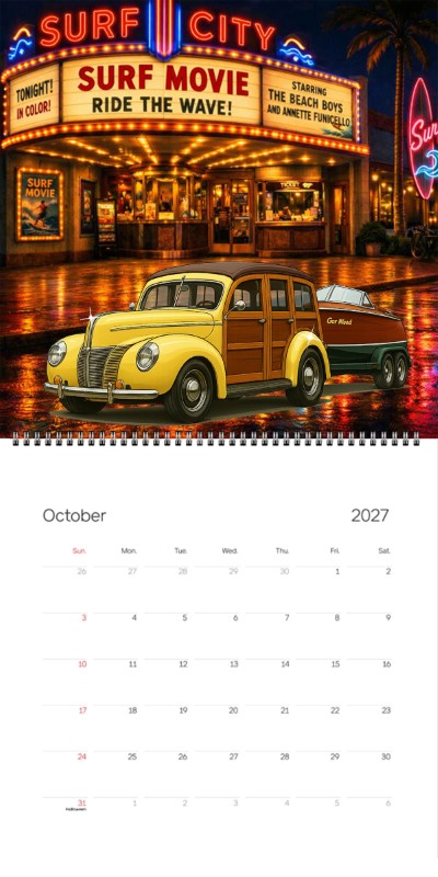 2027 Woodie Neon Calendar 200006-XX