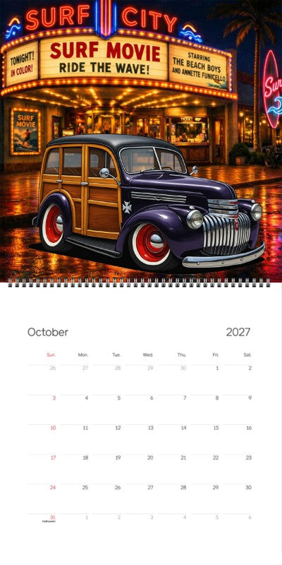 2027 Woodie Neon Calendar 200007-XX