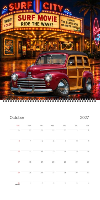 2027 Woodie Neon Calendar 200012-XX