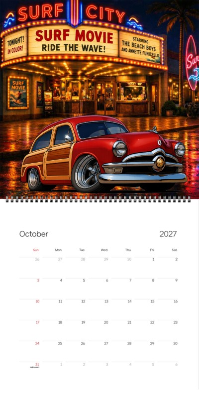 2027 Woodie Neon Calendar 200016-XX