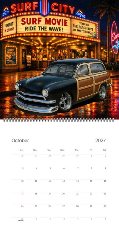 2027 Woodie Neon Calendar 200019-XX