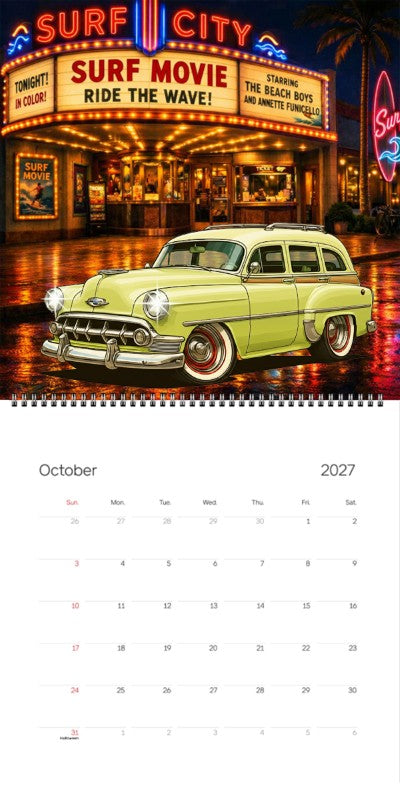 2027 Woodie Neon Calendar 200020-XX
