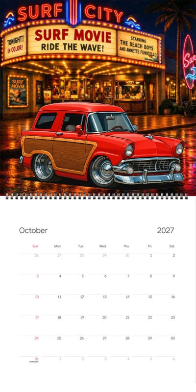2027 Woodie Neon Calendar 200021-XX