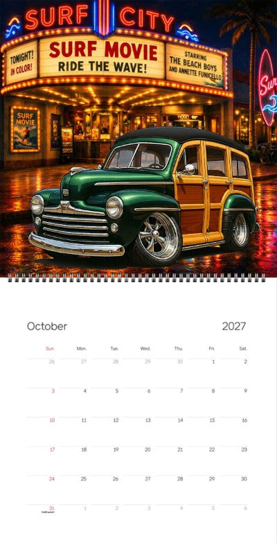 2027 Woodie Neon Calendar 2DSHORE-CA