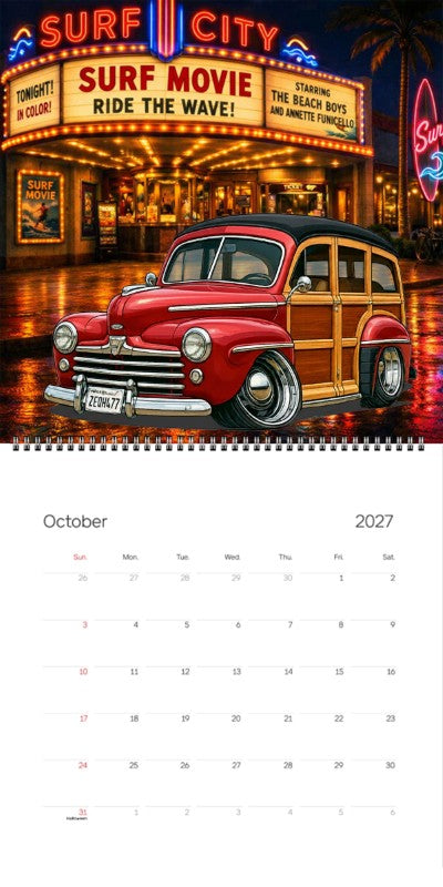 2027 Woodie Neon Calendar 2EQH477-CA