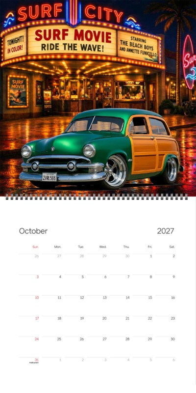 2027 Woodie Neon Calendar 2VRL586-CA