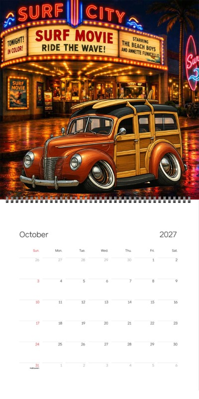 2027 Woodie Neon Calendar 38M242-CA