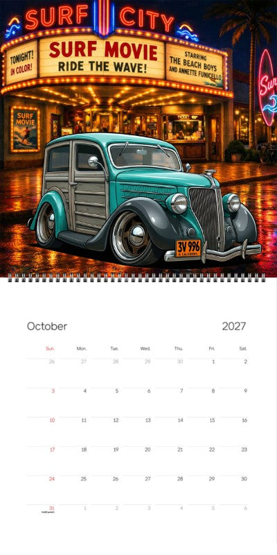 2027 Woodie Neon Calendar 3V996-CA