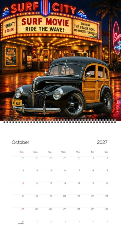 2027 Woodie Neon Calendar 40WOODI-CA