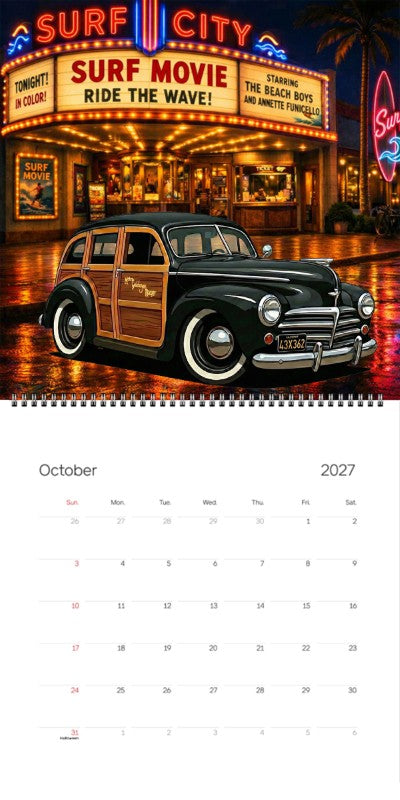 2027 Woodie Neon Calendar 43X362-CA