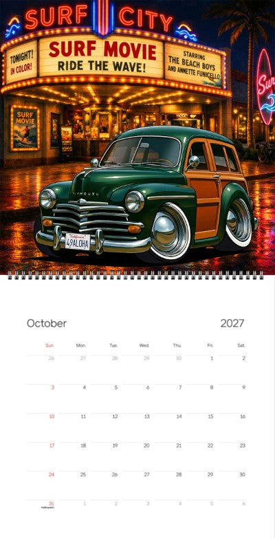 2027 Woodie Neon Calendar 49ALOHA-CA