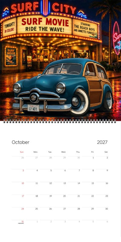 2027 Woodie Neon Calendar 49WDY-CA