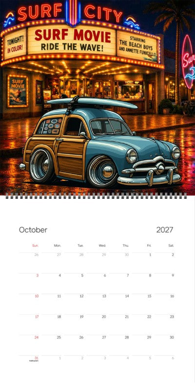 2027 Woodie Neon Calendar 49WUDEE-CA