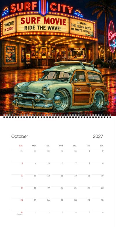 2027 Woodie Neon Calendar 4A41040-CA