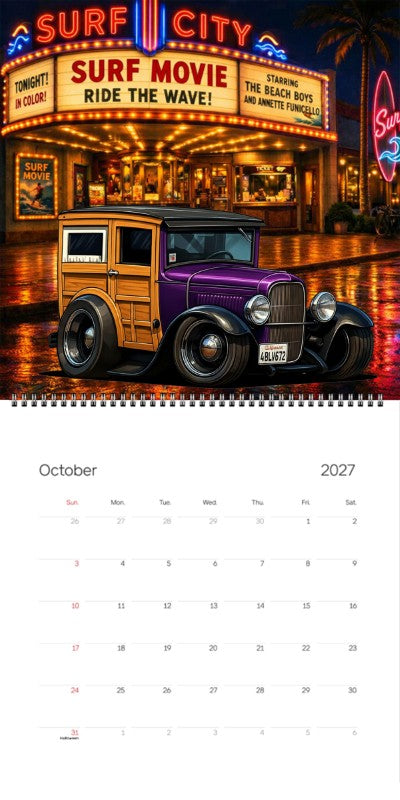 2027 Woodie Neon Calendar 4BLV672-CA