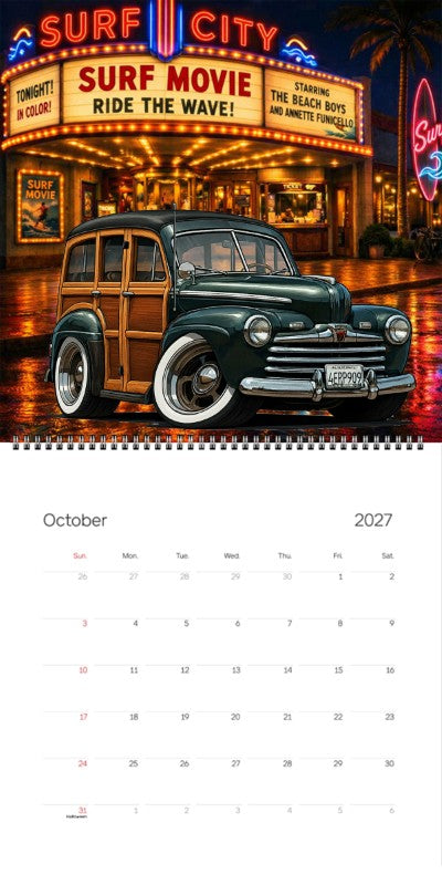 2027 Woodie Neon Calendar 4ERP909-CA