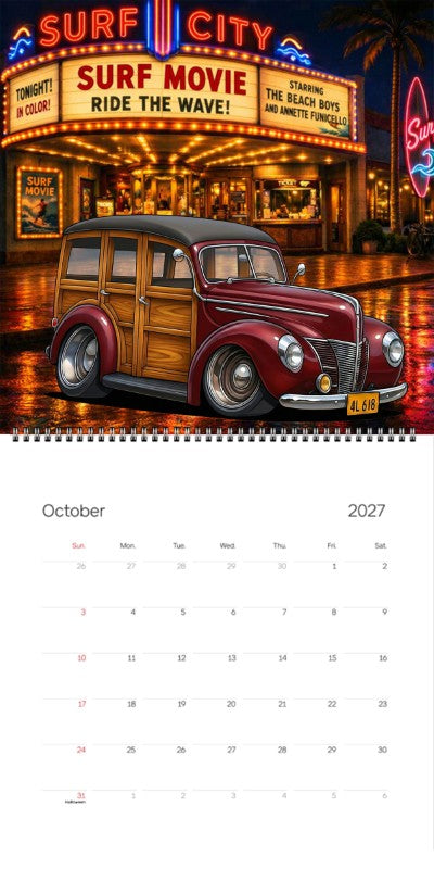 2027 Woodie Neon Calendar 4L618-CA