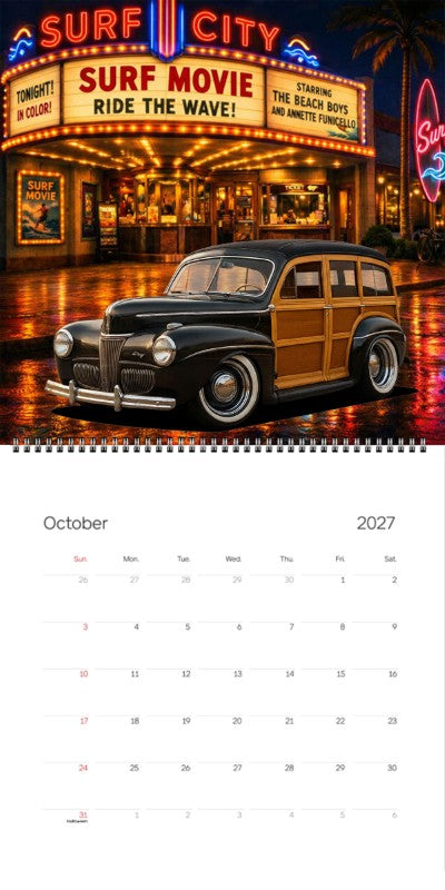 2027 Woodie Neon Calendar 4PUN873-CA