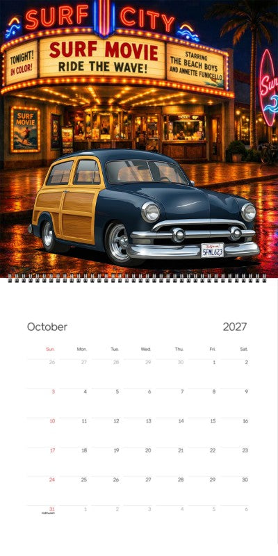 2027 Woodie Neon Calendar 5FML623-CA