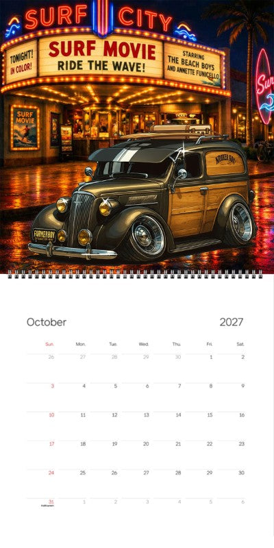 2027 Woodie Neon Calendar 5VBP544-CA