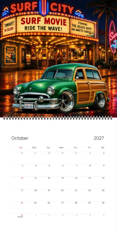 2027 Woodie Neon Calendar 5VRL586-CA