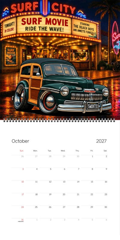2027 Woodie Neon Calendar 5WOV731-CA