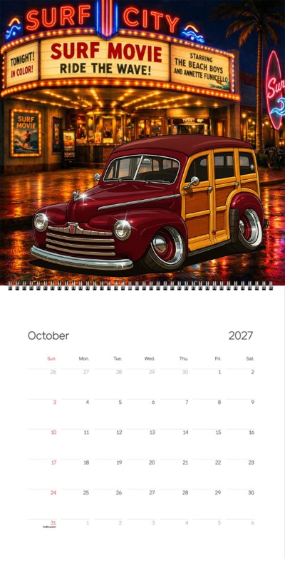 2027 Woodie Neon Calendar 6H6351-CA