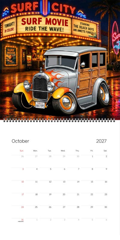 2027 Woodie Neon Calendar 6HLP395-CA