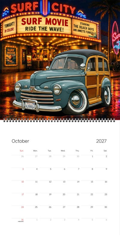 2027 Woodie Neon Calendar 6LXV814-CA
