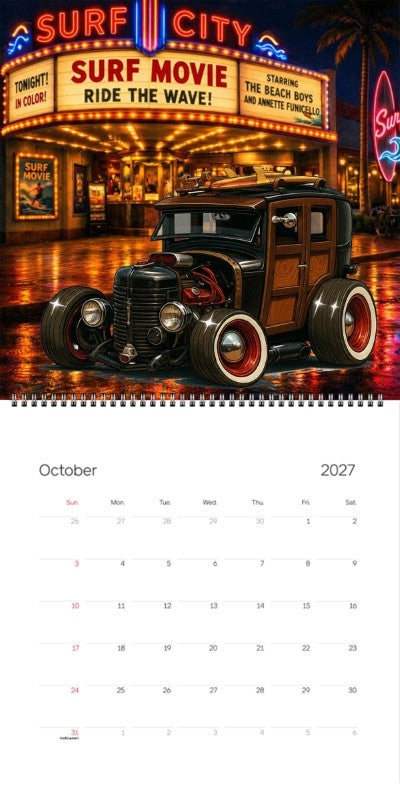 2027 Woodie Neon Calendar 6NNY186-CA