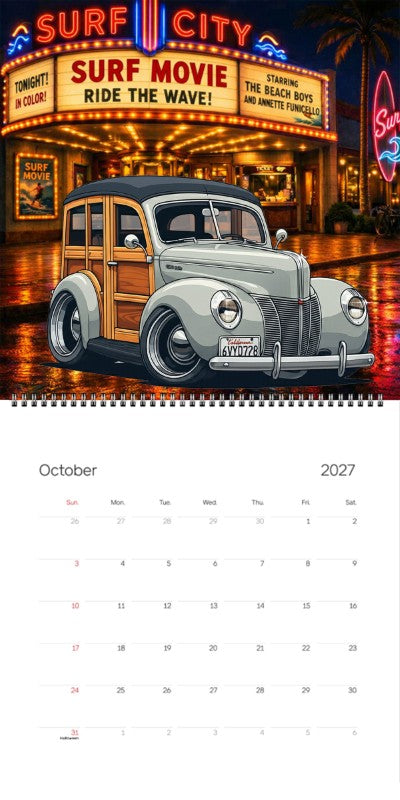 2027 Woodie Neon Calendar 6VYD728-CA