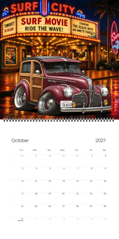2027 Woodie Neon Calendar 7DLW604-CA