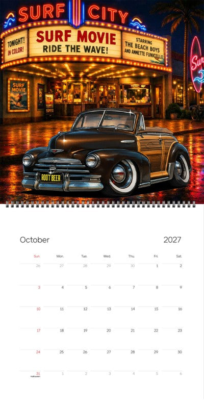 2027 Woodie Neon Calendar 7ELA466-CA